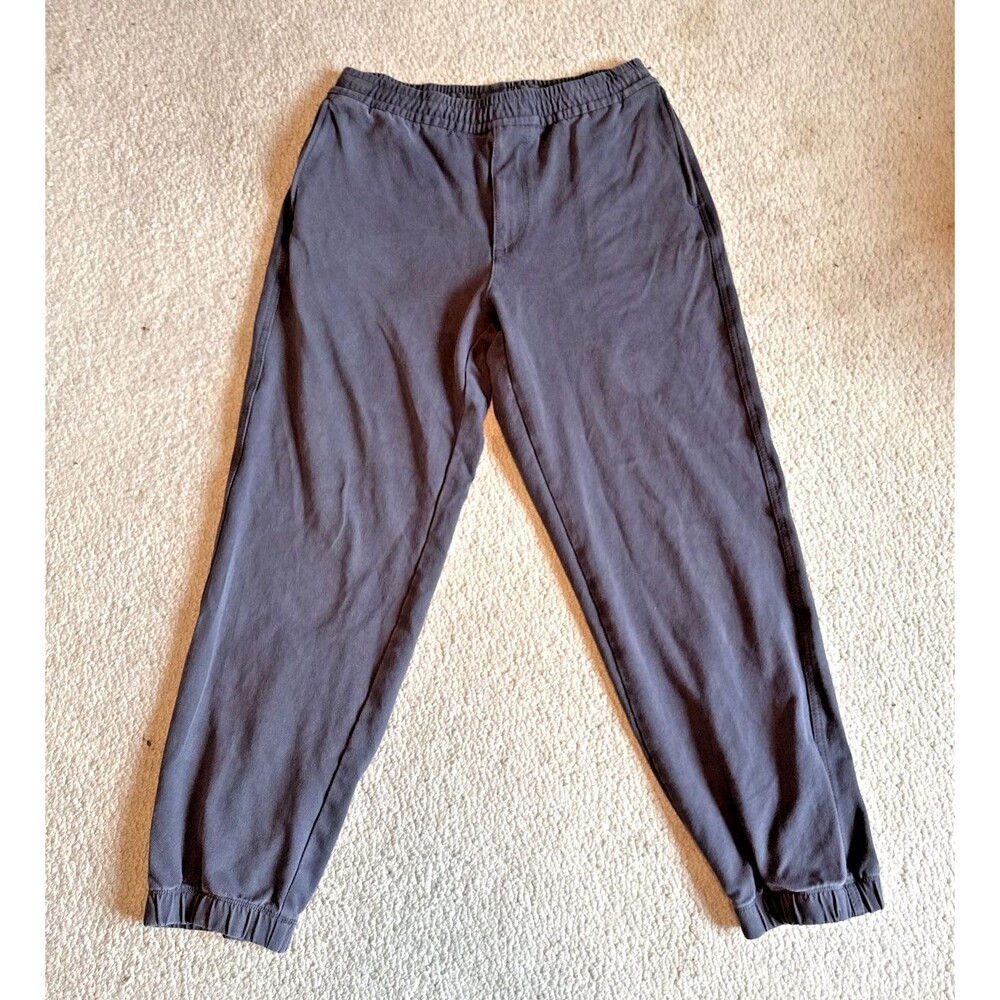 UNIQLO Mens Washed Jersey Jogger Pants Grey Stretch Gray Men's 76-85 CM (Med)